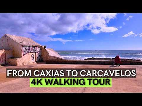 Stunning Portugal Beach Walk! 🌊 Caxias to Carcavelos in 4K Ultra HD