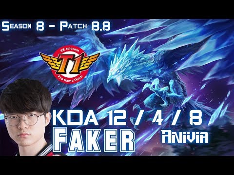 SKT T1 Faker ANIVIA vs KATARINA Mid - Patch 8.8 KR Ranked