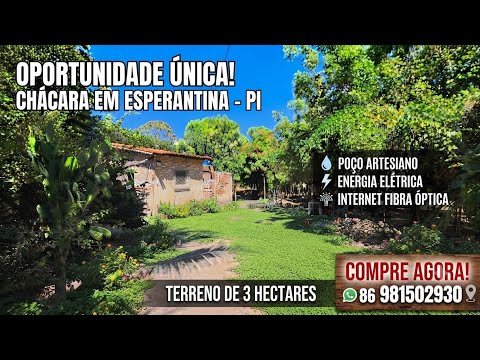 VENDE SE ESTA OTIMA CHÁCARA DE 3 HECTARES COM CASA NAS GUABIRABAS ESPERANTINA 