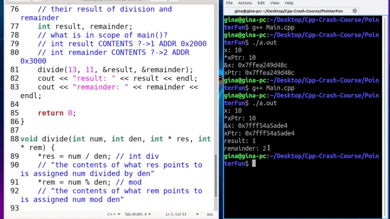How to use Pointers for Output Parameters