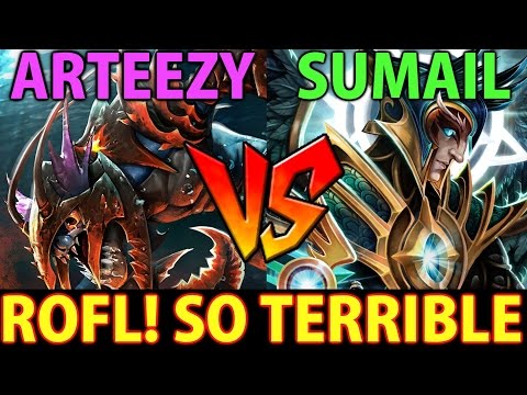 Arteezy [Slark] vs SumaiL [Skywrath Mage]- Dota 2: ROFL, So Terrible!
