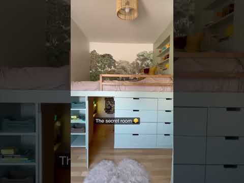 DIY loft bed IKEA hack with secret room #diy #ikeafurniture