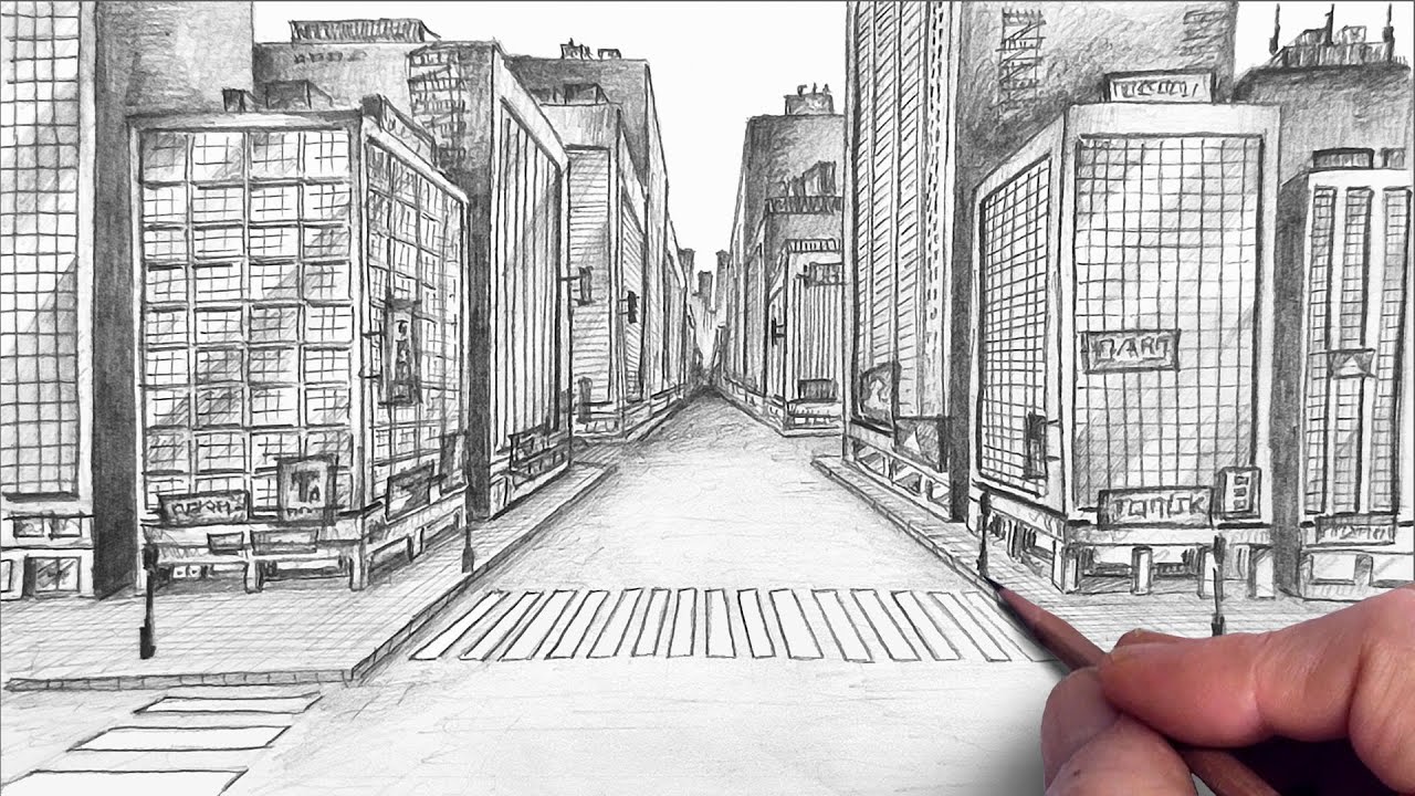 How to Draw a Street in One Point Perspective | Easy Step-by-Step Tutorial for Beginners