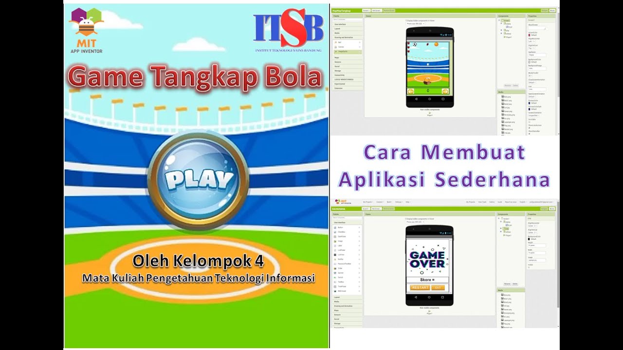 Cara membuat Aplikasi sederhana menggunakan MIT App Inventor: Game Tangkap Bola