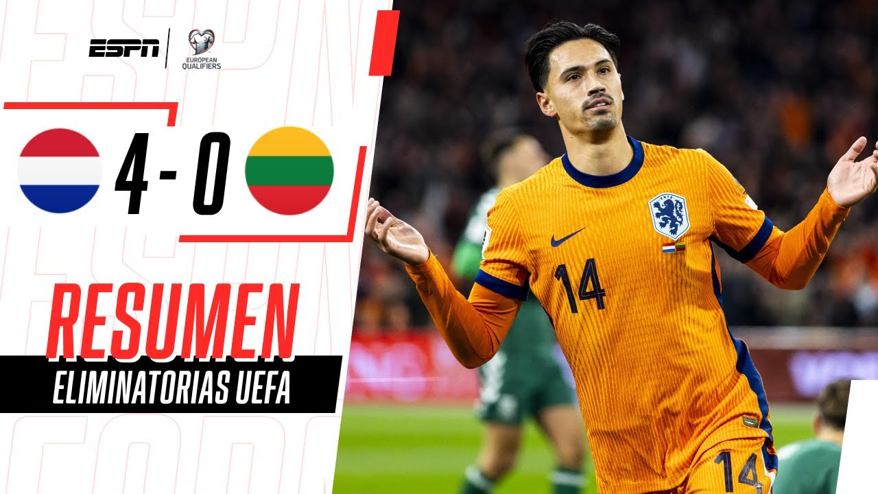 LA NARANJA MECÁNICA GOLEÓ EN ÁMSTERDAM Y SE CLASIFICÓ AL MUNDIAL | P. Bajos 4-0 Lituania | RESUMEN