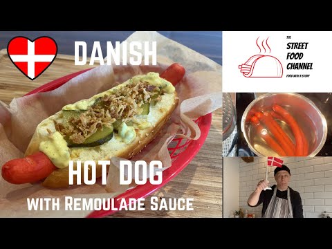 Traditional Danish Hot Dog With Remoulade Sauce