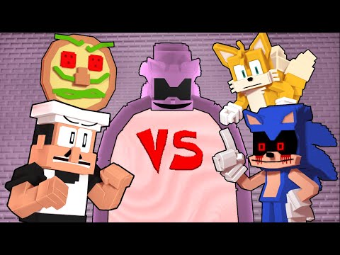 Peppino Vs Sonic.exe | Pizza Tower - EXE level - Minecraft Animation