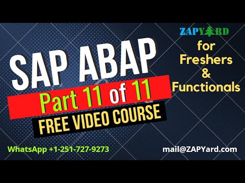 FREE Video 11 of 11 - Learn SAP ABAP for Free for Freshers & Functional Consultants