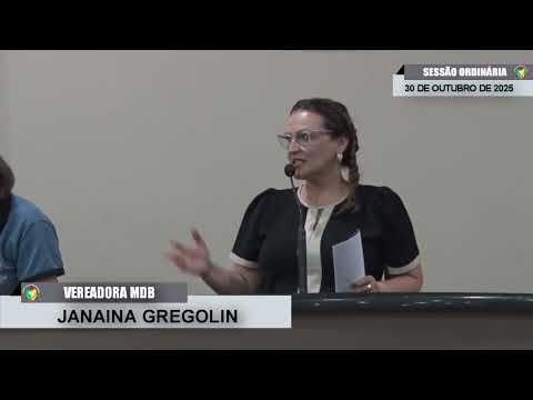 CMBTE - USO DE TRIBUNA PELA VEREADORA JANAINA GREGOLIN - MDB.