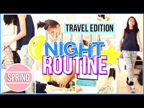 ♡ Spring Night Routine 2015: Travel Edition (Get Un-Ready) | AlohaKatieX ♡