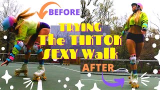 I Tried the SEXY BACKWARDS WALK from TIKTOK on ROLLER SKATES | Beginner Roller Skating Vlog Day 27