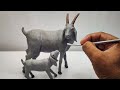 Clay Sculpting Goat How To Make Animals With Clay Easy Clay Modelling Goat Goat Sculpture
