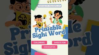 Printable Sight Word Coloring Sheets for Kindergarten