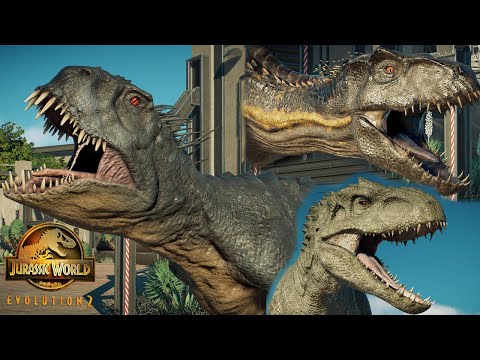 50 Scorpios Rex vs 50 Indominus Rex vs 50 Indoraptor- Hybrid Battle Royal Jurassic World Evolution 2