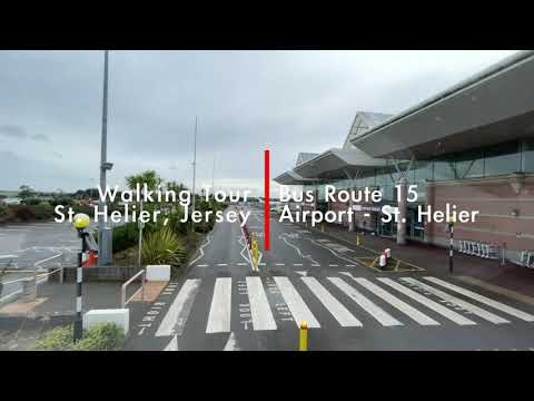 JERSEY Bus Ride Route 15 - Jersey Airport to St. Helier
