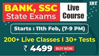 Bank, SSC & State Exams Live Course - By IBT Trainers