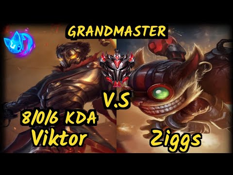 MagiFelix (VIKTOR) vs ZIGGS - 8/0/6 KDA MID GAMEPLAY - EUW Ranked GRANDMASTER