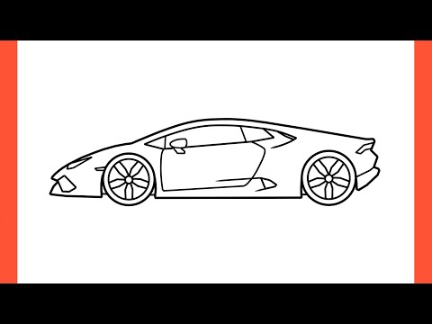 How to draw a LAMBORGHINI HURACAN easy / drawing lambo sports car step by step