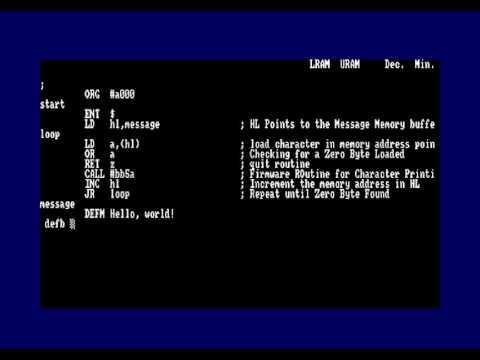 Amstrad Z80 Coding using ADAM/DAMS To Print Text