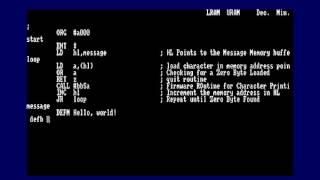 Amstrad Z80 Coding using ADAM/DAMS To Print Text