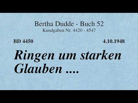 BD 4450 - RINGEN UM STARKEN GLAUBEN ....