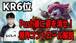 【KR6位1700LP】Showmakerに学ぶ！Push後に視界から消える意味と効果【LOL】