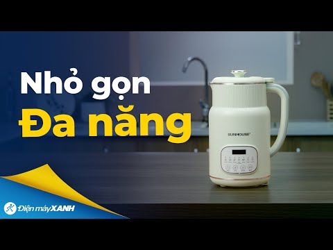 Máy làm sữa hạt Sunhouse, nhỏ gọn như bình nước nhưng đa năng