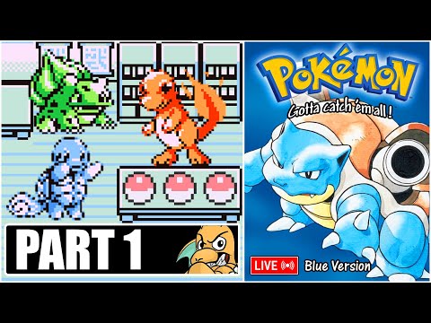 Pokemon Blue Walkthrough Part 1 NUZLOCKE - Bulbasaur, Squirtle Or Charmander?!