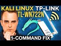 Kali Linux TP Link TL WN722N Install 1 Command Fix