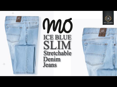 MO ICE BLUE SLIM LEG Stretchable Denim Jeans Regular Fit