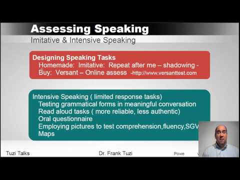 Assessing Speaking for ESL  learners