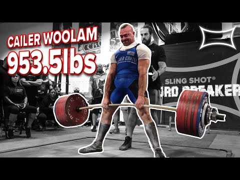 Cailer Woolam Pulls 953.5lb Deadlift Weighing Only 215lbs (Beltless, too)