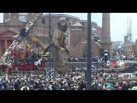 sea odyssey giant spectacular in Liverpool - The uncle walking along