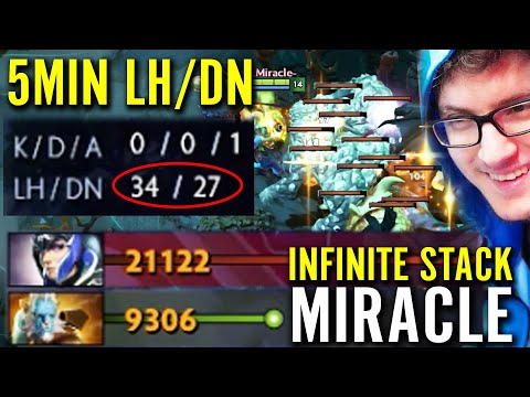 MIRACLE WTF 5MIN 34/27 LH/DN!!? Crazy LUNA Fast Farm INFINITE STACK x2 Networth PL Dota 2 Pro Carry