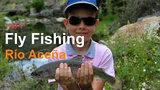 Pescando truchas arcoíris - Río Aceña