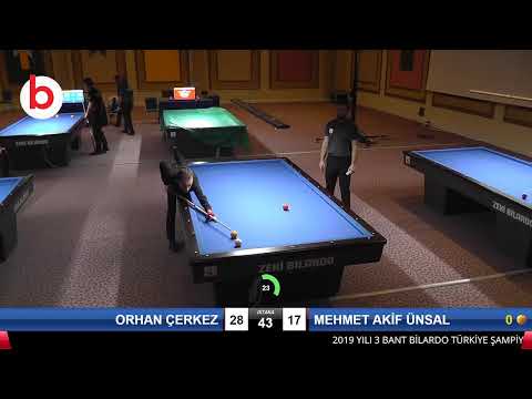 ORHAN ÇERKEZ & MEHMET AKİF ÜNSAL Bilardo Maçı - 2020 TK 1.ETAP ANTALYA-2.ÖN ELEME