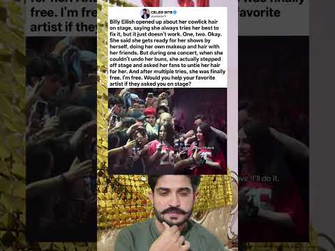 Billie Eilish's Hilarious Hair Struggle: Fans Untie Her On Stage! 😱 #billieeilish #singer