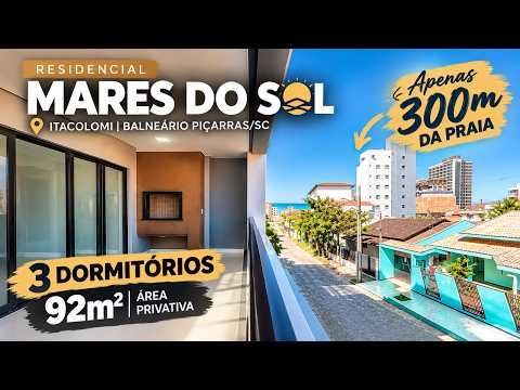 APARTAMENTO A 300m DA PRAIA EM BALNEÁRIO PIÇARRAS | 3 DORMITÓRIOS | ITACOLOMI | 92m²
