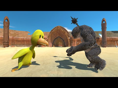 Rainbow Friends Yellow vs Cave Troll Deluxe - Animal Revolt Battle Simulator