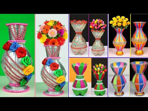 5 Awesome Plastic Bottle Flower Arrangement Ideas at Home | Plastic Bottle Craft | Flower Vase DIY