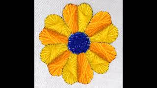 Flower Embroidery !!! Butterfly with Basket Waves Stitches Flower Embroidery Needle Work #embroidery