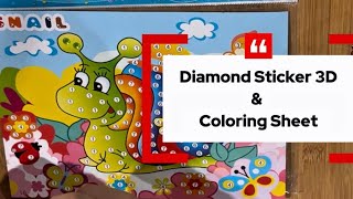 Holiday Craft Ideas - Diamond Sticker 3D & Colouring Sheet