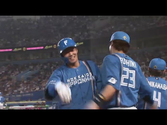 【8回表】今季第3号!! ファイターズ・石井一成 ライトスタンドへのホームランで先制!!  2024年7月19日 千葉ロッテマリーンズ 対 北海道日本ハムファイターズ