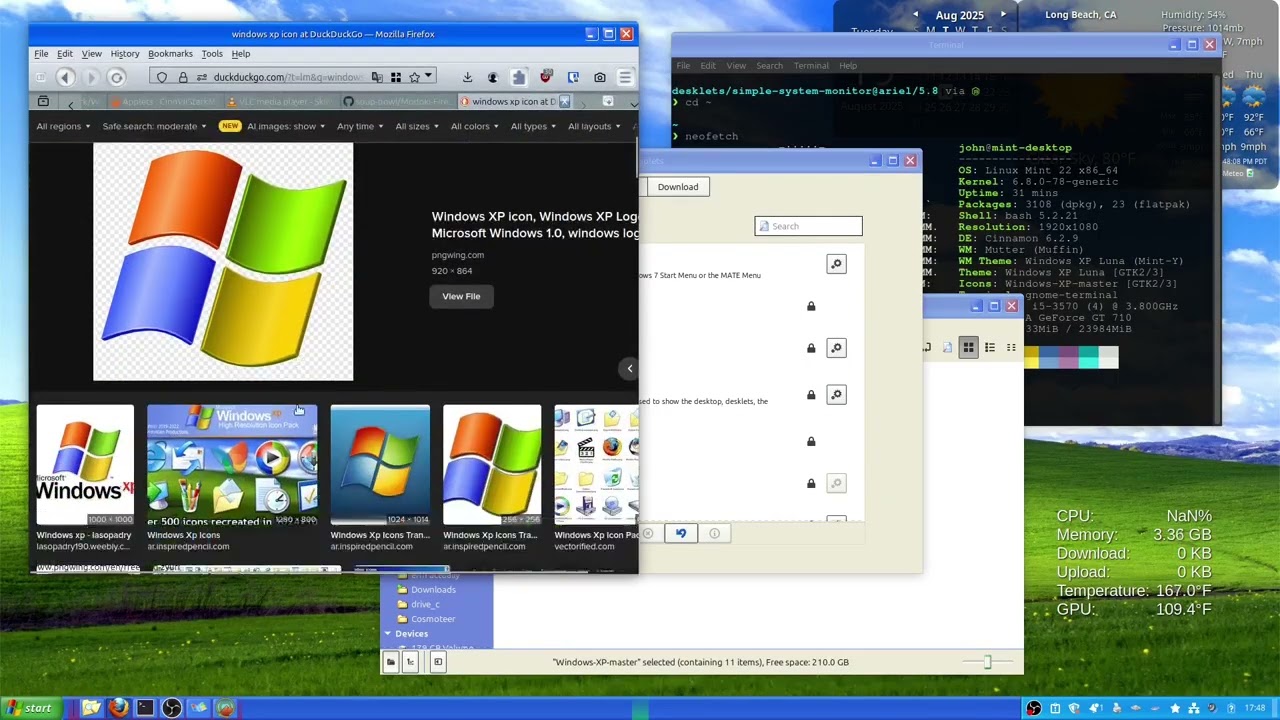 How to Skin Cinnamon Desktop to look like Windows XP