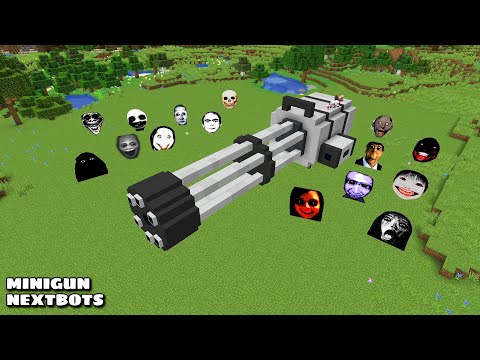 SURVIVAL MINIGUN HOUSE WITH  100 NEXTBOTS in Minecraft - Gameplay - Coffin Meme