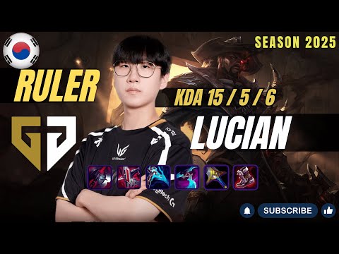GEN Ruler LUCIAN vs EZREAL ADC - Patch 25.24 KR Ranked | lolrec