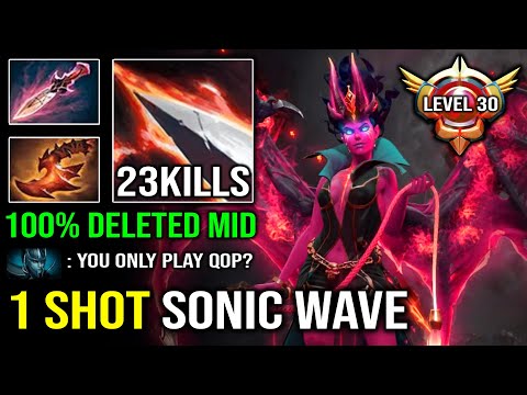 How to 100% DELETE Mid Like a Pro QOP Spammer with First Item Witch Blade 1 Shot Sonic Wave Dota 2