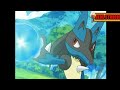 Lucario Uses Aura Sphere On His Trainer