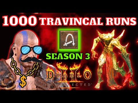 D2R Ladder Season 3 - 1000 Travincal Runs Drop Highlights