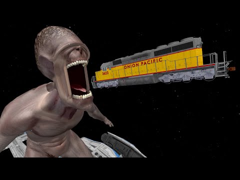 BeamNG Drive Game - Cars Jumping into Mouth of Hungry Alien | Random Vehicles Total Destruction